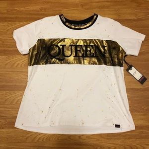 NWT Mystiq Queen gold/black top